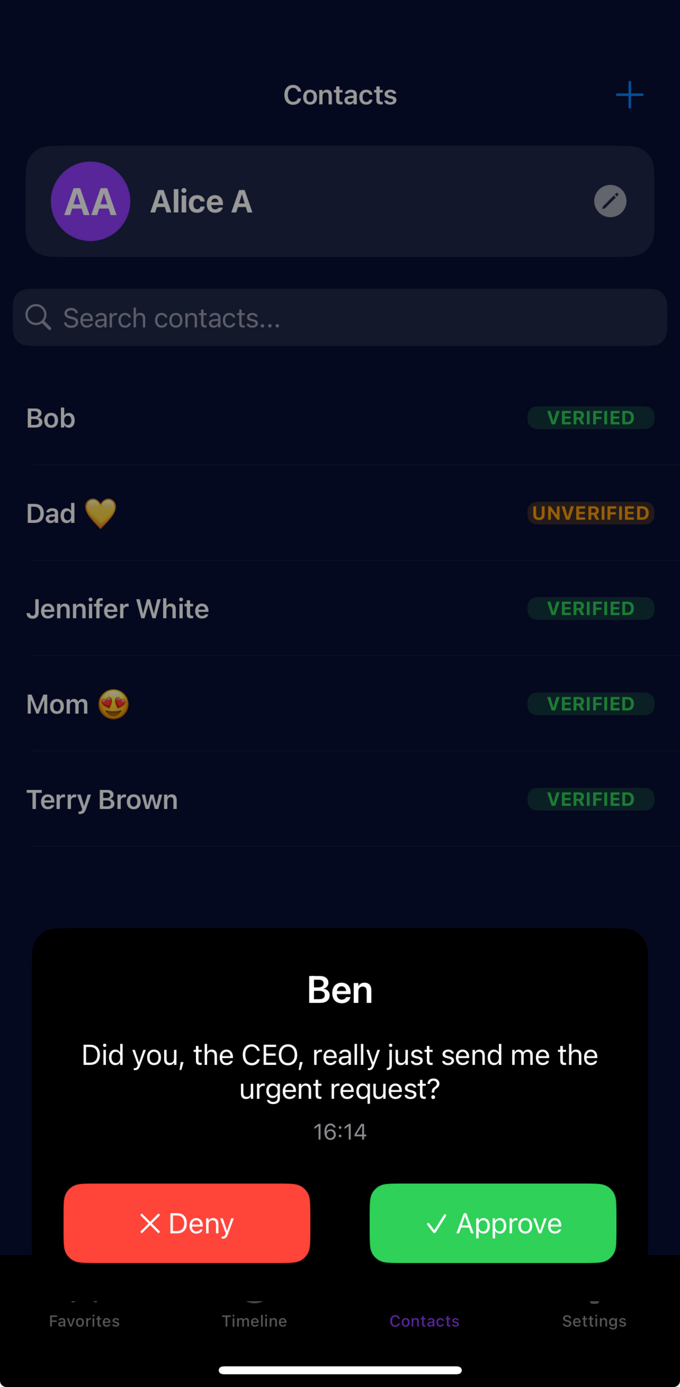 Receiving live challenge